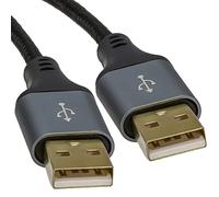 kenable Pro Metal USB 2.0 24AWG A Plug to A Male High Speed Braided Cable 3m