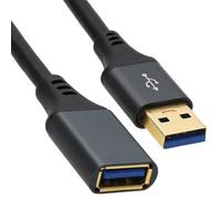kenable PRO Metal USB 3.0 Extension Cable High Speed 5Gbps A Male to A Female Lead Shielded 20AWG Black 2m