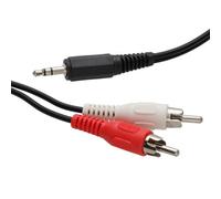 Kenable Pro Signal 3.5mm Stereo Jack To 2 X Phono Plugs Audio Cable 0.25M 25Cm