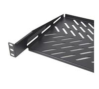 kenable Pro Vented Cantilever Shelf 1U 300mm Deep Black for 19 inch Data Cabinet Rack with Side and Bottom Ventilation 25kg Capacity