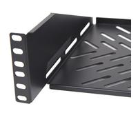 kenable Pro Vented Cantilever Shelf 2U 250mm Deep for 19 inch Server Data Cabinet Rack Black with Side and Bottom Ventilation 25kg Load Capacity