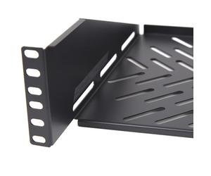 Kenable Pro Vented Cantilever Shelf 2U 250mm Deep Black For 19 Inch Data Cabinet