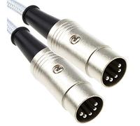 kenable Professional MIDI 5 Pin DIN Cable FULLY WIRED Braided Cable SHIELDED 3m White [3 metres]