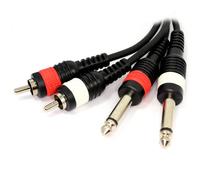 kenable PULSE 2 x 6.35mm MONO Plugs to RCA Phono Plugs OFC Cable 5m [5 metres]