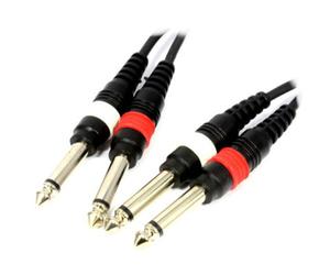 Kenable Pulse 2X 6.35mm Male Mono Jack Plugs To Jacks Shielded Cable 1.5M