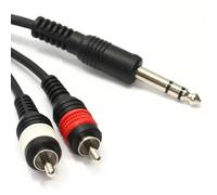 kenable PULSE Pro 6.35mm Stereo Jack to 2 x Phono Plugs Helical Shielded Cable 3m