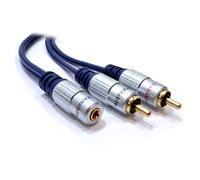 kenable PURE 3.5mm Stereo Jack Socket to 2 Phono Plugs Audio Cable Gold 2m