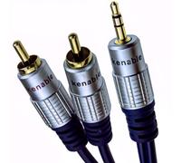 kenable Pure HQ OFC 3.5mm Stereo Jack to 2 RCA Phono Plugs Cable Gold 1m [1 metres]