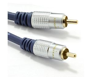 kenable Pure HQ OFC SPDIF Digital Audio Cable 75 Ohm Subwoofer RCA Phono Lead Gold Plated Dark Blue 1m