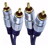 kenable Pure OFC 2 RCA Phono to 2 RCA Phono Stereo Audio Cable Gold Plated Plugs Dark Blue 0.5m