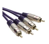 Kenable Pure Ofc Hq 2 X Rca Phono Plugs To Plugs Stereo Audio Cable Gold 5M
