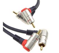 kenable Pure OFC RIGHT ANGLED 2 x RCA Phonos to Phono OFC Cable 1.5m [1.5 metres]