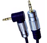 kenable PURE Right Angle 3.5mm Stereo Jack to Jack Cable Gold 5m [5 metres]