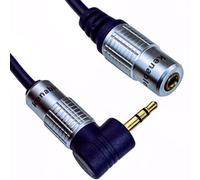 Kenable Pure Right Angle Elbow 3.5mm Stereo Jack Plug To Socket Cable 0.5M