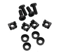kenable Rack Fixing Kit M6 Caged Nuts/Captive Screws and Washers for Cabinet [Pack of 4] Black