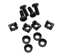 Kenable Rack Fixing Set M6 Captive Cage Nuts Bolts & Washers For Cabinet (4 Pack) Black