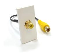 kenable RCA Composite Video Faceplate Module White Panel Mount Stub 15cm Pre-Wired No Soldering Wall Plate Insert