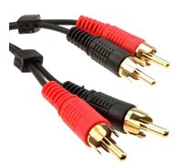 kenable RCA Phono Cable Stereo Audio Lead Twin Plugs to Plugs Gold Plated Black 20m
