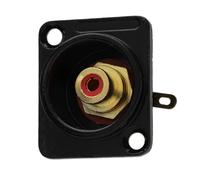 kenable RCA Phono Insert Red Brushed Aluminium Black for Wall Plate D Series Mounting Frame to Solder