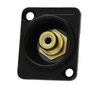 kenable RCA Phono Wall Insert WHITE Brushed Aluminum Black for D-Series Plate Flush Mount (Plate Not Included)