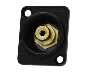 kenable RCA Phono Wall Insert WHITE Brushed Aluminum Black for D-Series Plate Flush Mount (Plate Not Included)