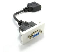 Kenable Ready Made Faceplate Module Svga 15 Pin Socket Panel Mount Stub 15Cm
