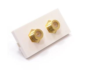 Kenable Ready Made Faceplate Module Twin F Type Satellite Panel Mount Stub