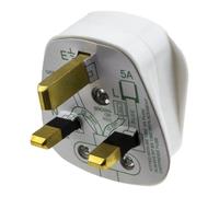 kenable Rewireable 3 Pin UK Mains Plug with Integral Cord Grip BS1363 Approved - Fitted with 5A Fuse - White