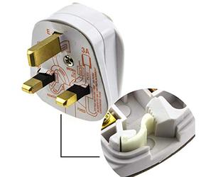 kenable Rewireable Quick Fit 3 Pin UK Mains Plug Fitted with 3A Amp Fuse White