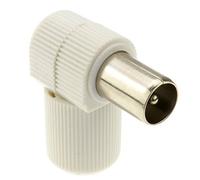 kenable RF Coax Right Angle Plug for TV Aerial Cables - Freeview HD Compatible - RG6 Coaxial Connector - Screw Terminal - White