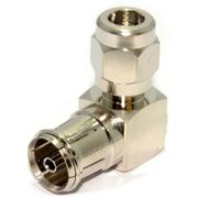 kenable RF Coax Right Angle Socket Adapter for TV Aerial Cables - All Metal PAL Connector for Freeview RG6 Coaxial Cable - Female 90 Degree