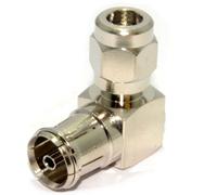 RF Coax Right Angle Socket for TV Aerial Cables - All Metal Adapter