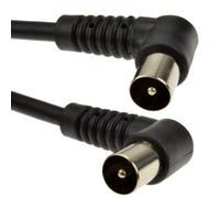 Kenable Rf Fly Lead Right Angle Male Plug To Plug Coaxial Tv Freeview Cable 4M Black