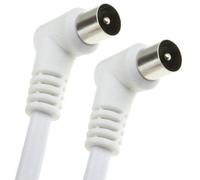Kenable Rf Fly Lead Right Angle Male Plug To Plug Coaxial Tv Freeview Cable 4M White
