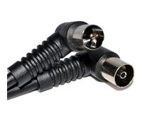 Kenable Rf Fly Lead Right Angle Plug - Socket Coax Tv Freeview Cable 2M