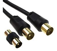 kenable RF Male to Female Extension Lead Freeview TV Cable & Male Coupler Black 3m [3 metres]