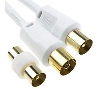 kenable RF Male to Female Extension Lead Freeview TV Cable & Male Coupler White 5m [5 metres]