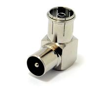 kenable RF Right Angle Adapter Male Plug to Female Socket TV Aerial Coax Cable 90 Degree Metal