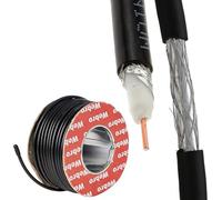 kenable RG6U Coaxial Cable for TV Aerial Antenna Freeview Satellite HD Digital Shielded Black 50m