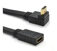 kenable Right Angle 270 Degree Flat HDMI Extension Cable Male to Female Adapter 0.2m 20cm Black