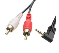 kenable Right Angle 3.5mm Stereo Jack to 2 RCA Phono Plugs Cable Gold 0.5m