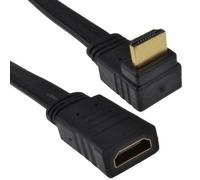 Kenable Right Angle 90 Flat Hdmi Extension Cable Plug To Female Socket 1M