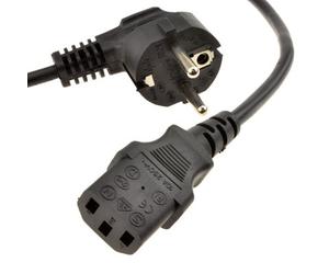 Kenable Right Angle European Schuko Plug To C13 Iec Plug Vde Approved Power Cable 1.00mm2 5M Black