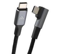 kenable Right Angle USB-C to USB-C Cable 100W Fast Charging Lead USB 2.0 Data Sync 20V 5A 22AWG Black 0.5m