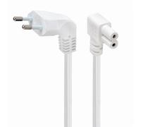 Kenable Right Angled 2 Pin Euro Plug To Figure Of Eight 8 C7 Plug Power Cable 2.5M White