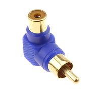 kenable Right Angled RCA Phono Adapter Blue Audio Plug to Socket Gold Plated
