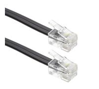 Kenable Rj10 Plug To Rj10 Plug Comms Cable Flat Telecoms Lead Straight Wired Black 1M
