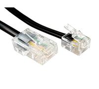 kenable RJ11 Male Plug to 4 wire RJ45 Male Plug Flat Cable Lead 10m BLACK [10 metres]