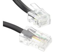 kenable RJ11 to RJ45 Cable ADSL Broadband Modem Router Lead 4 Wire Flat Black 10m