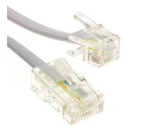 kenable RJ11 Male Plug to 4 wire RJ45 Male Plug Flat Cable Lead 5m White [5 metres]